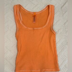 SKIMS Vibrant Orange Ribbed Tank Top